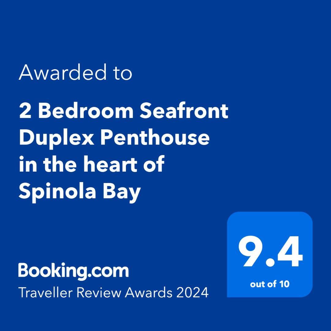 2 Bedroom Seafront Duplex Penthouse In The Heart Of Spinola Bay San Giuliano Esterno foto